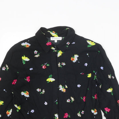 Womens UK Size 8 Warehouse Black Basic Button-Up