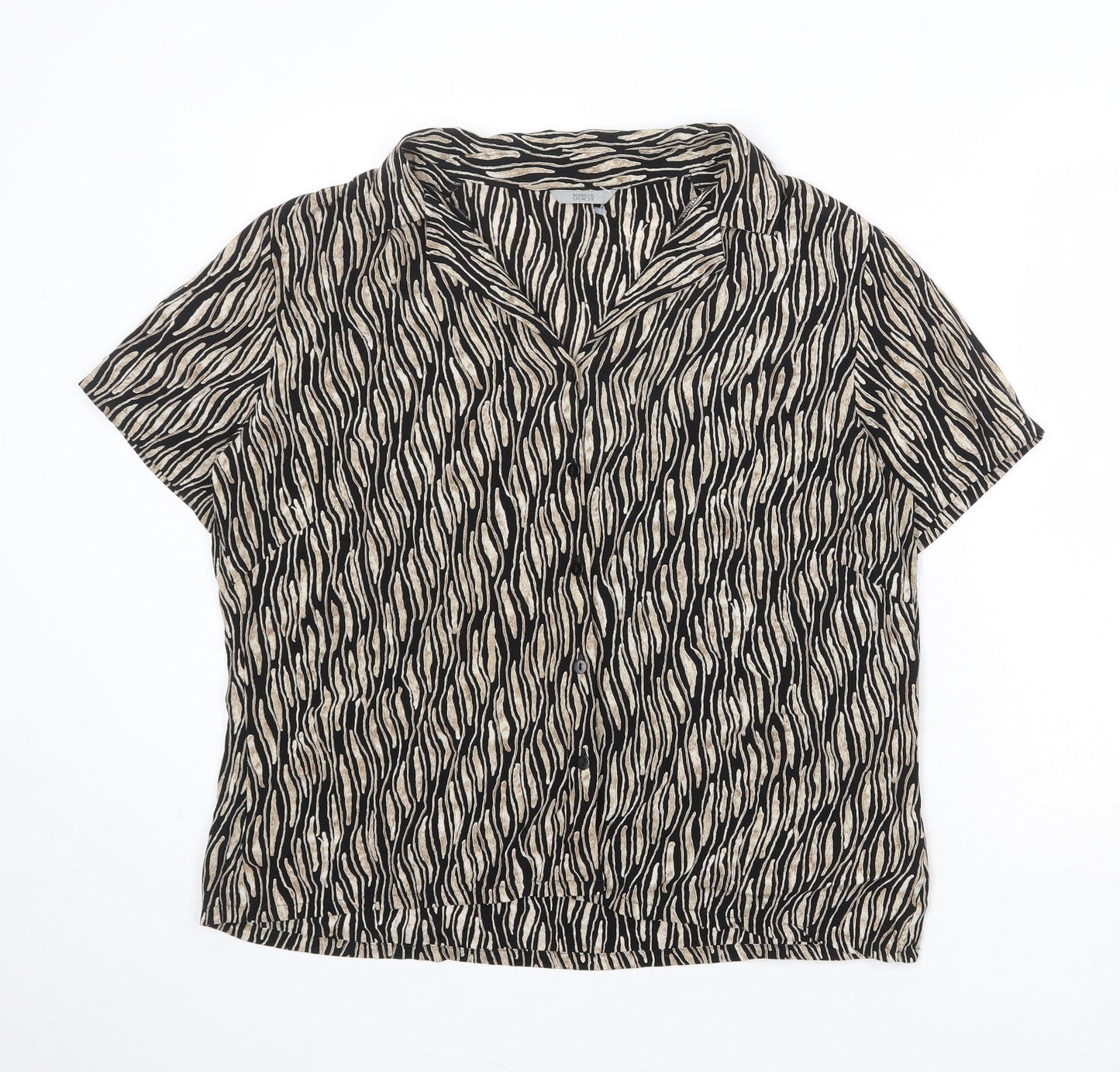 Womens UK Size 20 Marks and Spencer Black Basic Button-Up