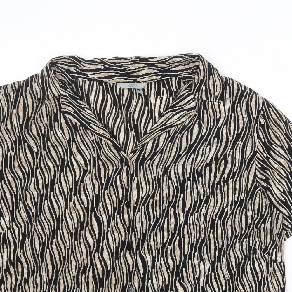 Womens UK Size 20 Marks and Spencer Black Basic Button-Up