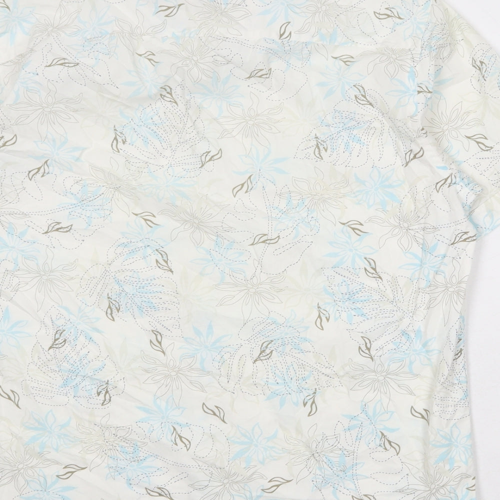 Mens UK Size M Blue Harbour White  Button-Up Short Sleeve Casual Shirt
