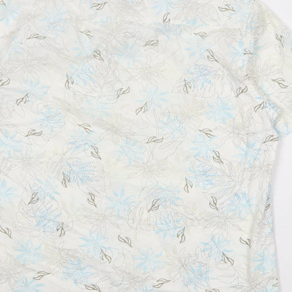 Mens UK Size M Blue Harbour White  Button-Up Short Sleeve Casual Shirt