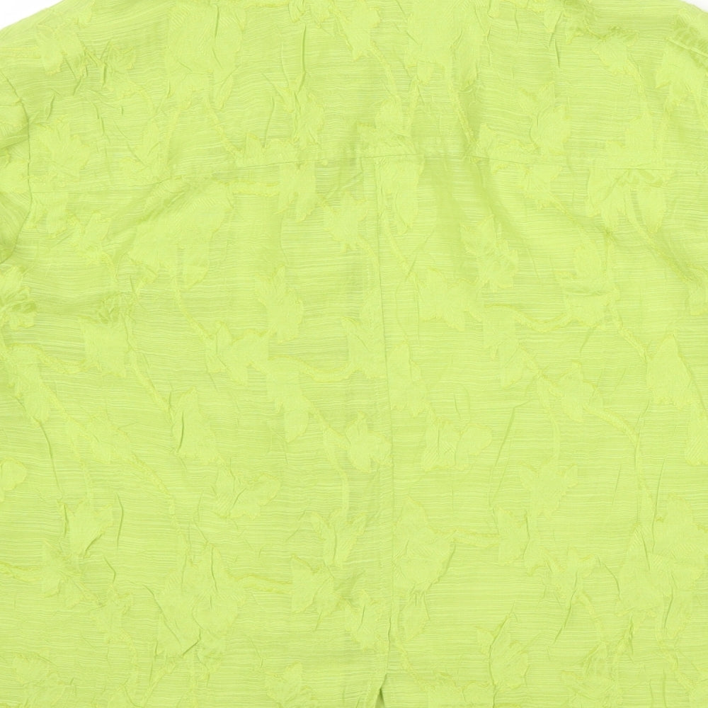 Coldwater Creek Womens Green Polyester Basic Button-Up Size M Collared