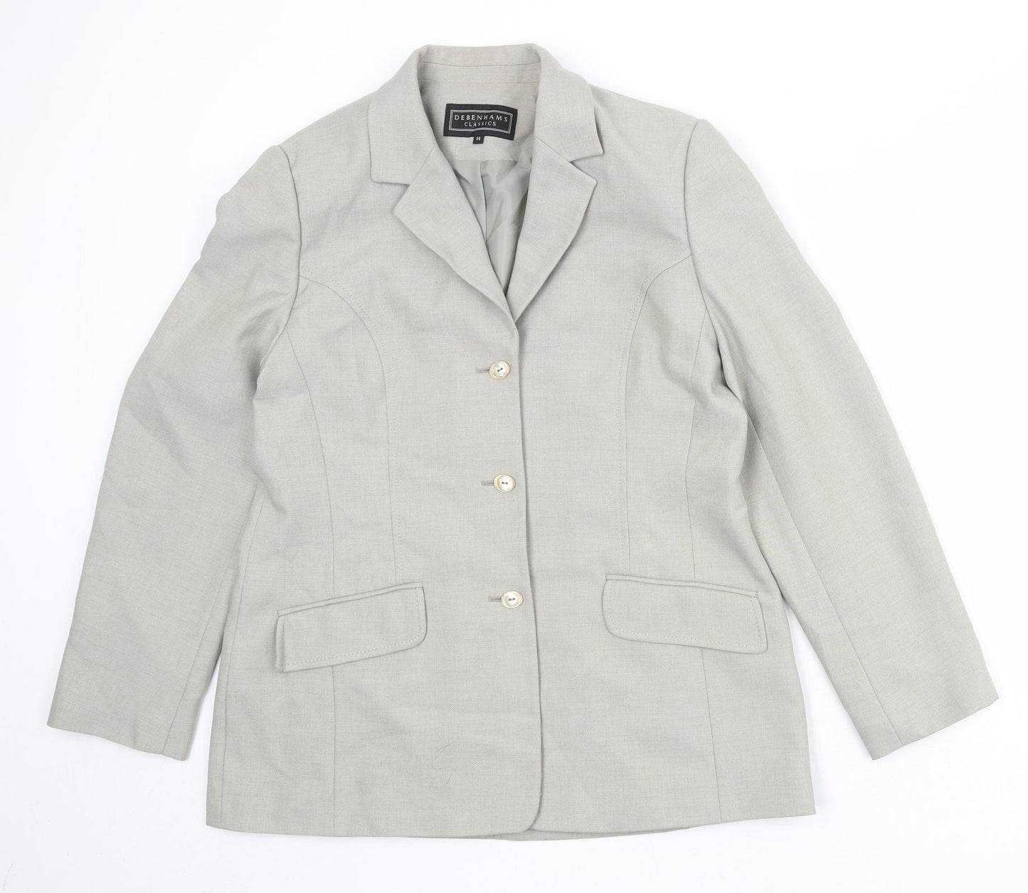 Debenhams Womens Grey Polyester Jacket Blazer Size 14
