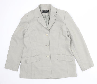 Debenhams Womens Grey Polyester Jacket Blazer Size 14