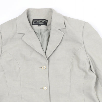 Debenhams Womens Grey Polyester Jacket Blazer Size 14