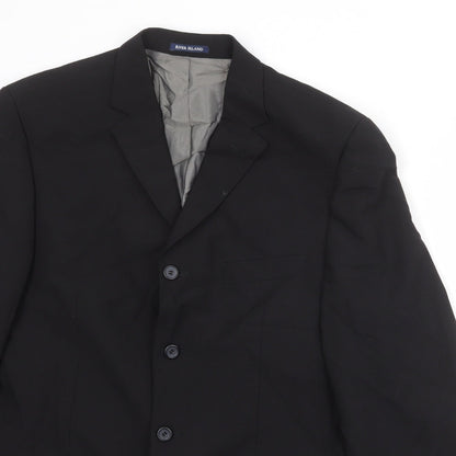 Mens UK Size 42 River Island Regular Black Suit Jacket