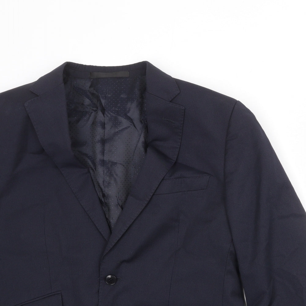 Autograph Mens Blue Polyester Jacket Suit Jacket Size 40 Regular