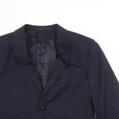 Autograph Mens Blue Polyester Jacket Suit Jacket Size 40 Regular