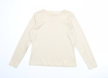 Womens UK Size 14 Principles Beige Basic T-Shirt
