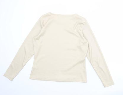 Womens UK Size 14 Principles Beige Basic T-Shirt