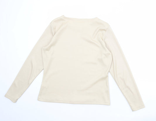 Womens UK Size 14 Principles Beige Basic T-Shirt