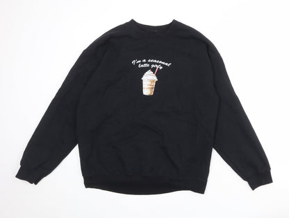Womens UK Size M ASOS Black Pullover Sweatshirt