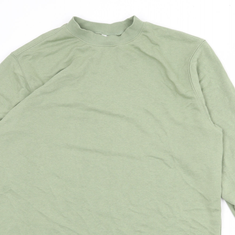 Divided by H&M Womens Green Cotton Jumper Dress Size M Round Neck Pullover