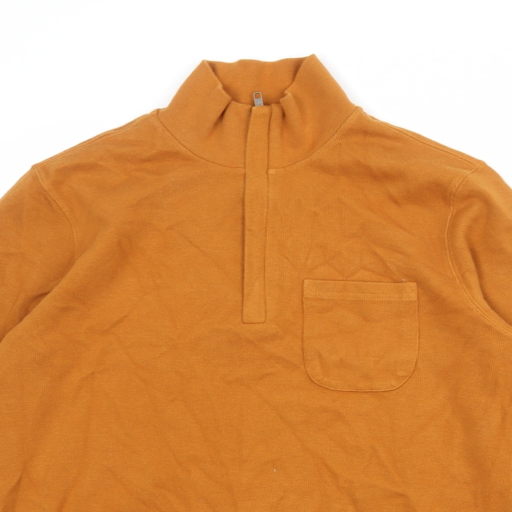 Mens UK Size S John Lewis Orange Henley Sweatshirt