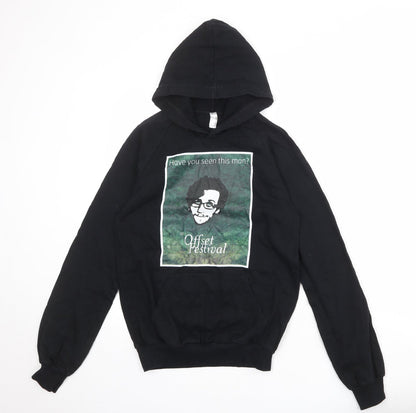 American Apparel Womens Black 100% Cotton Pullover Hoodie Size S Pullover