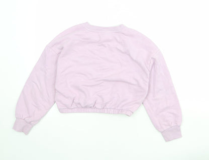 NEXT Girls Purple Cotton Pullover Sweatshirt Size 9 Years Pullover - Anything is Possible