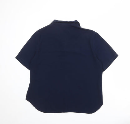 Womens UK Size 16 Fosby Blue Basic Button-Up