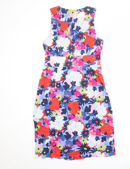 Great Plains Womens Multicoloured Floral 100% Cotton A-Line Size S V-Neck Zip