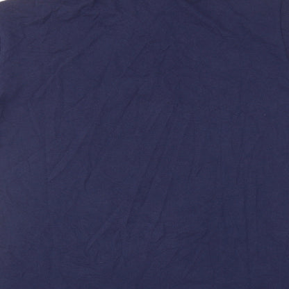 Mango Mens Blue Cotton Polo Size XL Collared Button