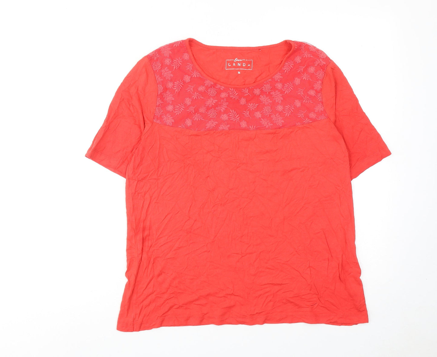 Womens UK Size M Canda Pink Basic T-Shirt