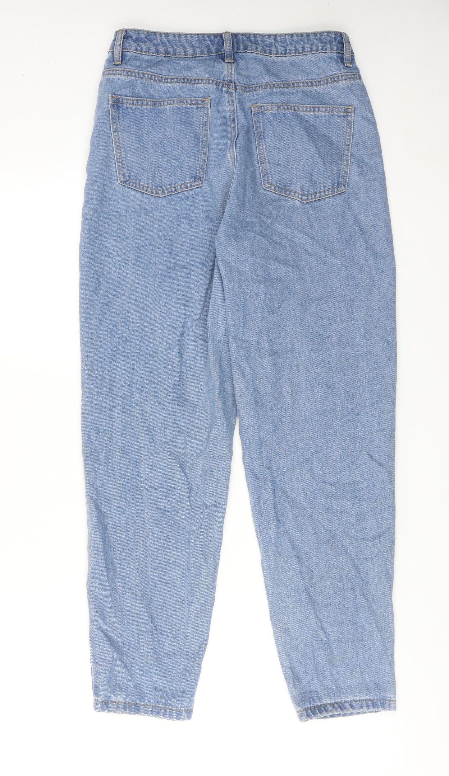 Missguided Womens Blue Cotton Mom Jeans Size 6 Regular Zip