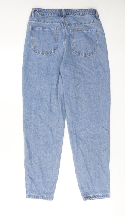Missguided Womens Blue Cotton Mom Jeans Size 6 Regular Zip