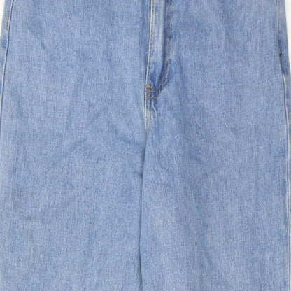 Missguided Womens Blue Cotton Mom Jeans Size 6 Regular Zip