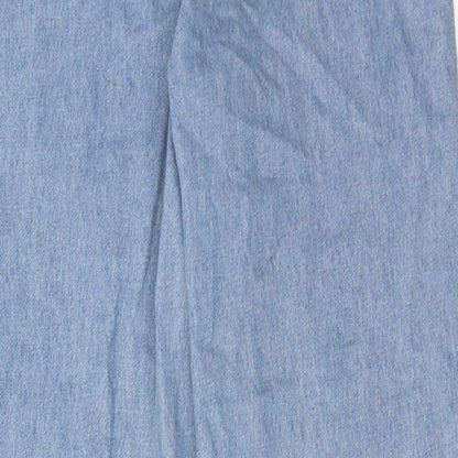Missguided Womens Blue Cotton Mom Jeans Size 6 Regular Zip