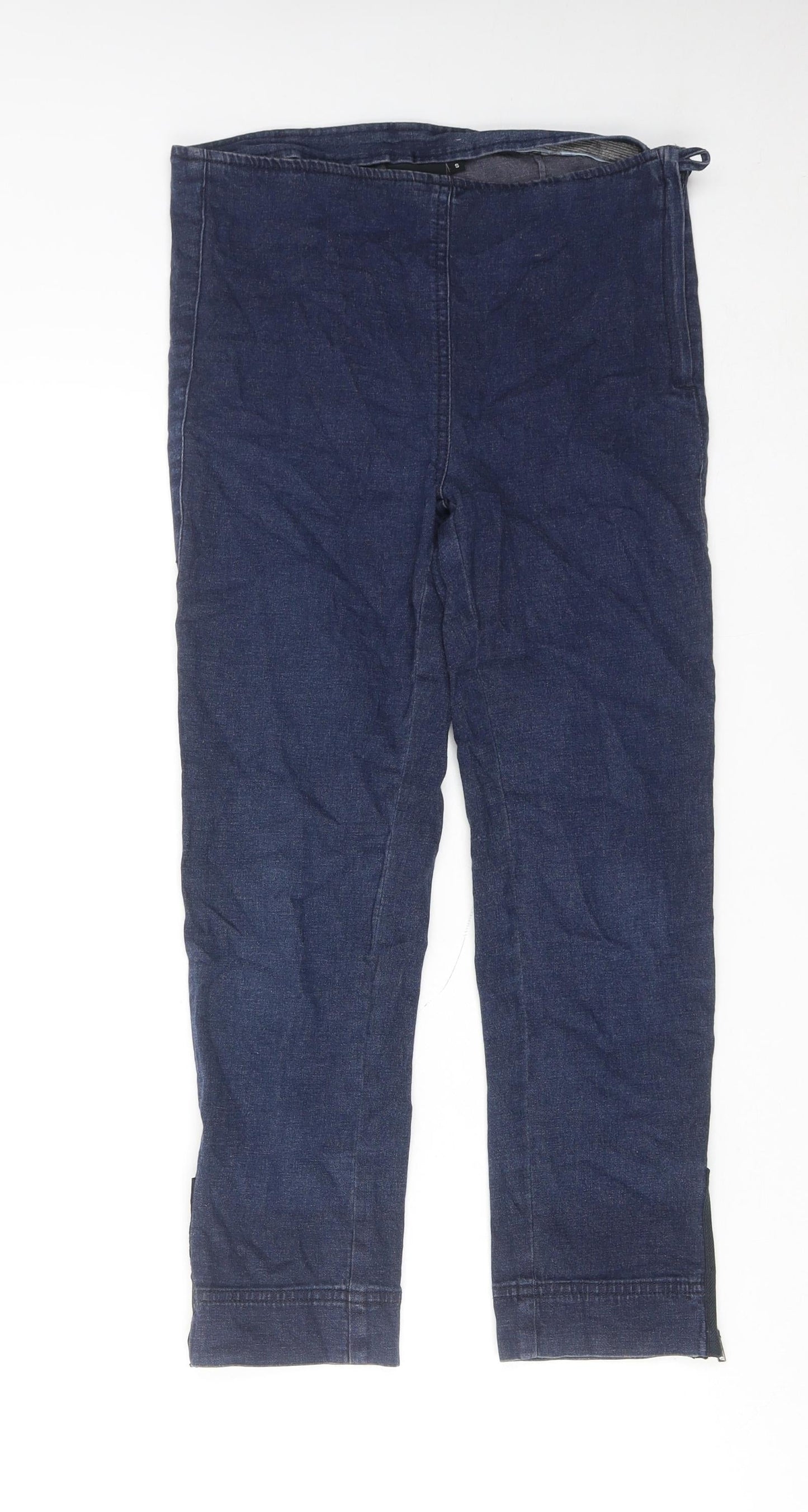 Fransa Womens Blue Cotton Straight Jeans Size S Regular Zip - Ankle Zip