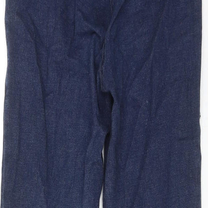 Fransa Womens Blue Cotton Straight Jeans Size S Regular Zip - Ankle Zip