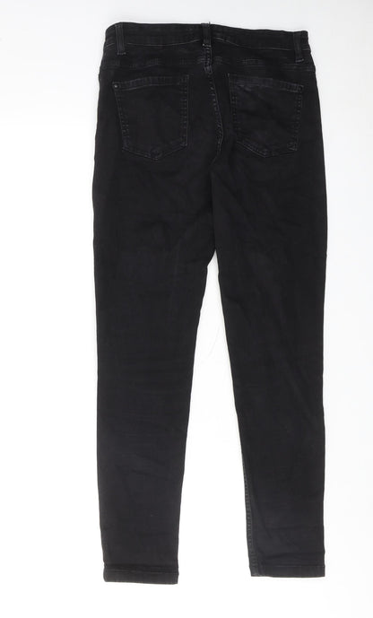 Womens UK Size 12 RESERVED Regular Fit Skinny Black Jeans