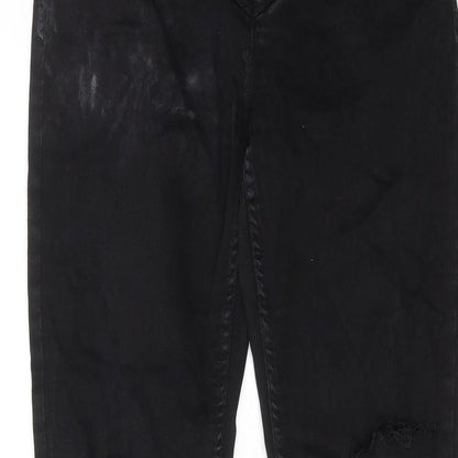 Womens UK Size 12 RESERVED Regular Fit Skinny Black Jeans