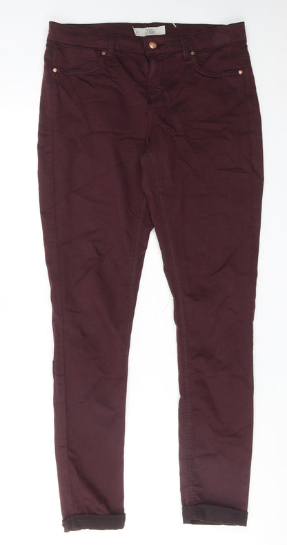 Topshop Womens Red Cotton Skinny Jeans Size 30 in L32 in Regular Zip