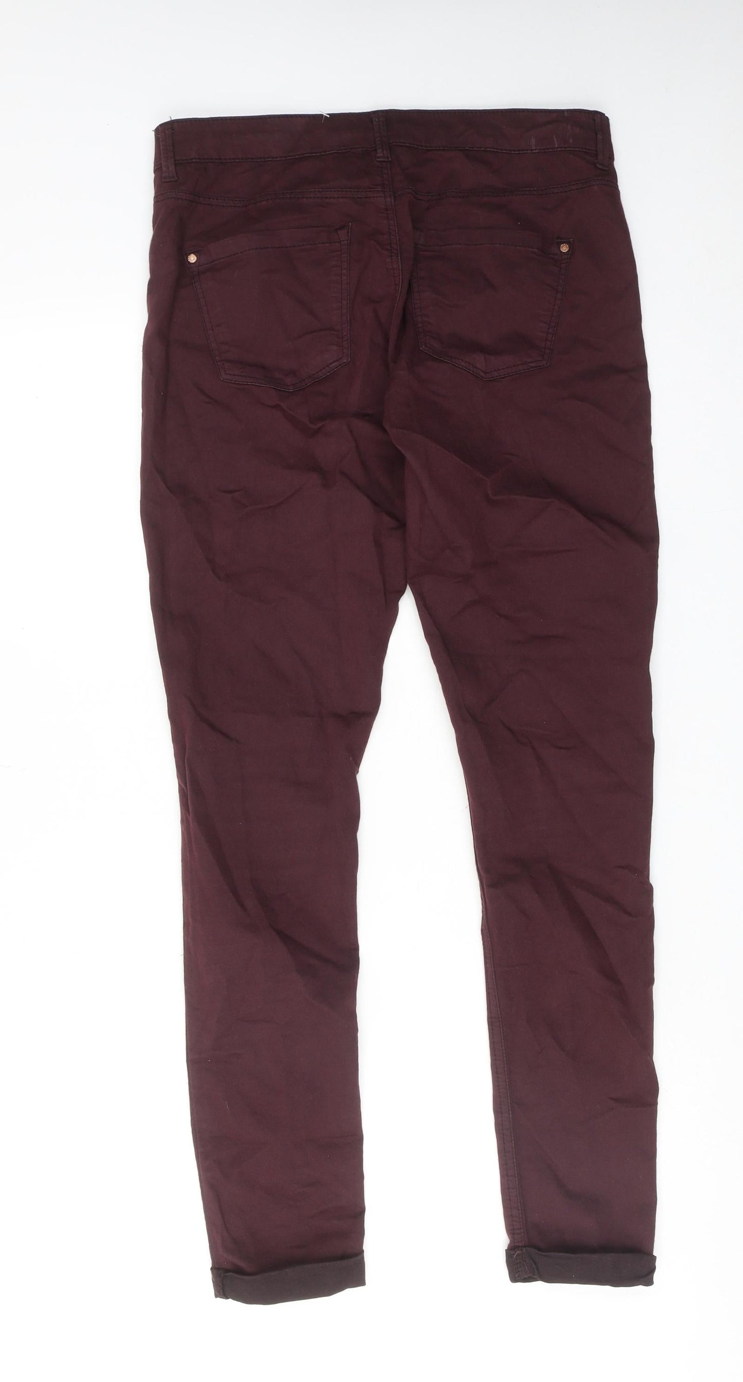 Topshop Womens Red Cotton Skinny Jeans Size 30 in L32 in Regular Zip