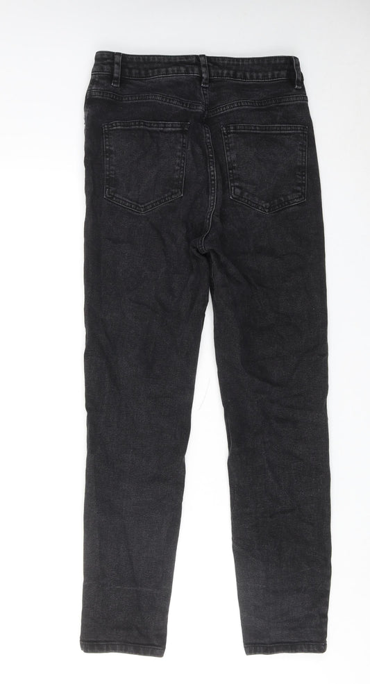 ASOS Womens Black Cotton Straight Jeans Size 28 in L32 in Regular Zip