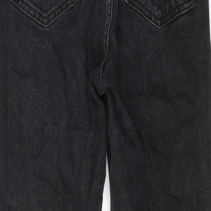 ASOS Womens Black Cotton Straight Jeans Size 28 in L32 in Regular Zip