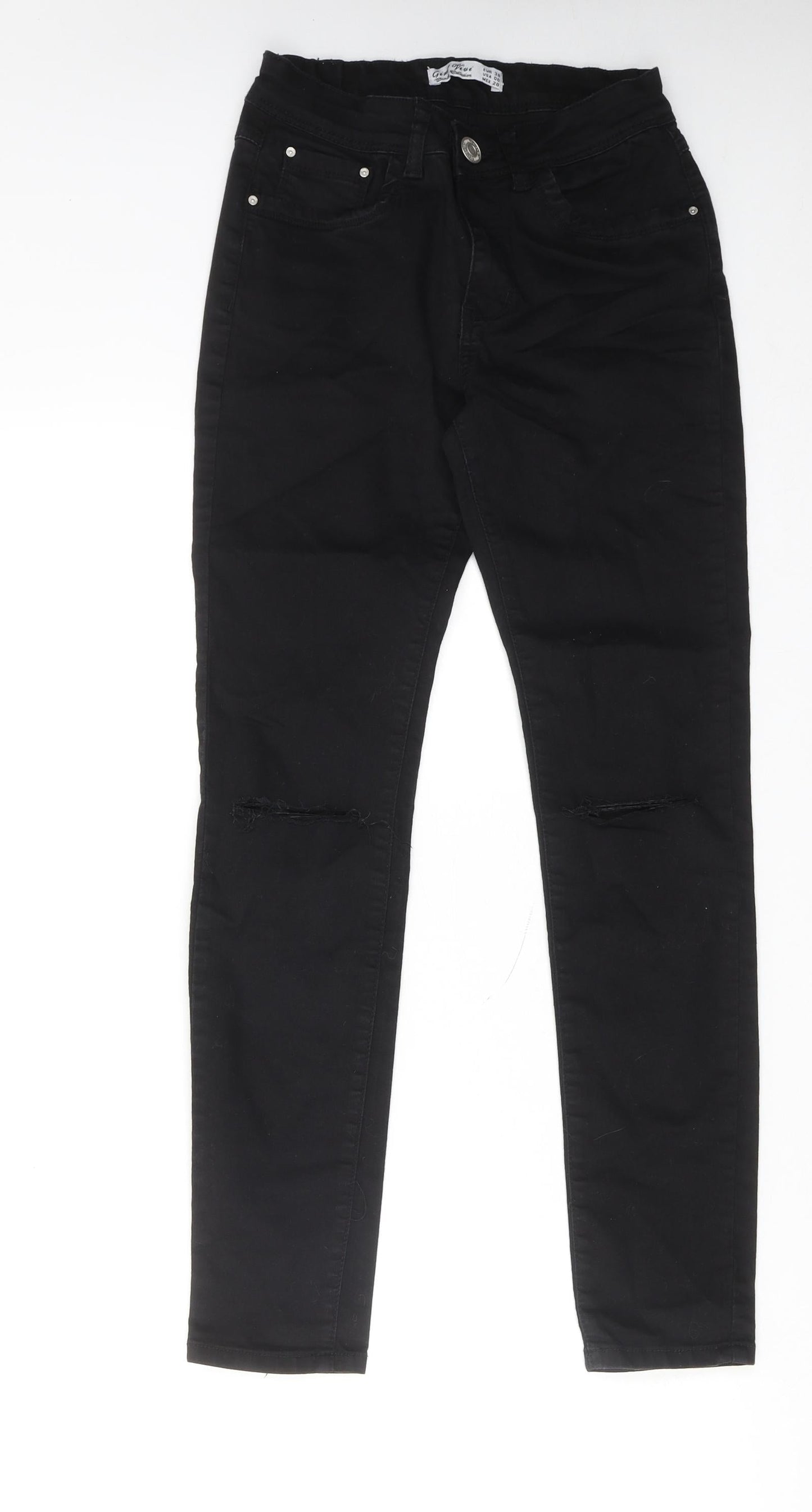 Womens UK Size 10 Girl vivi Regular Fit Skinny Black Jeans