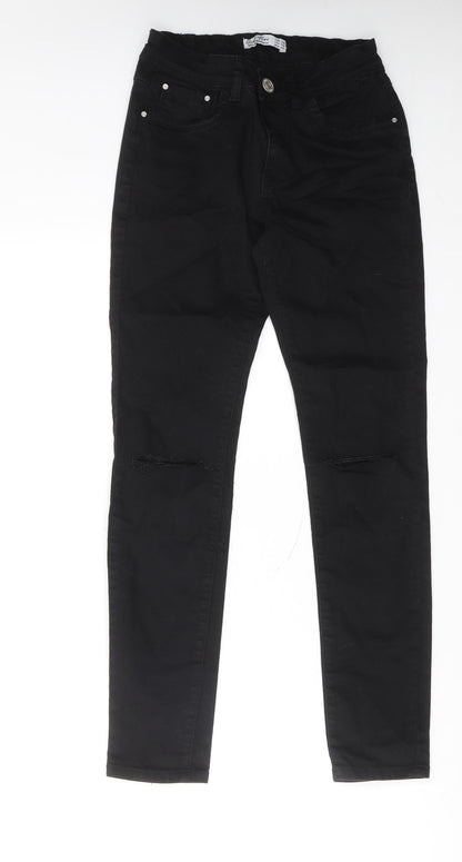 Womens UK Size 10 Girl vivi Regular Fit Skinny Black Jeans