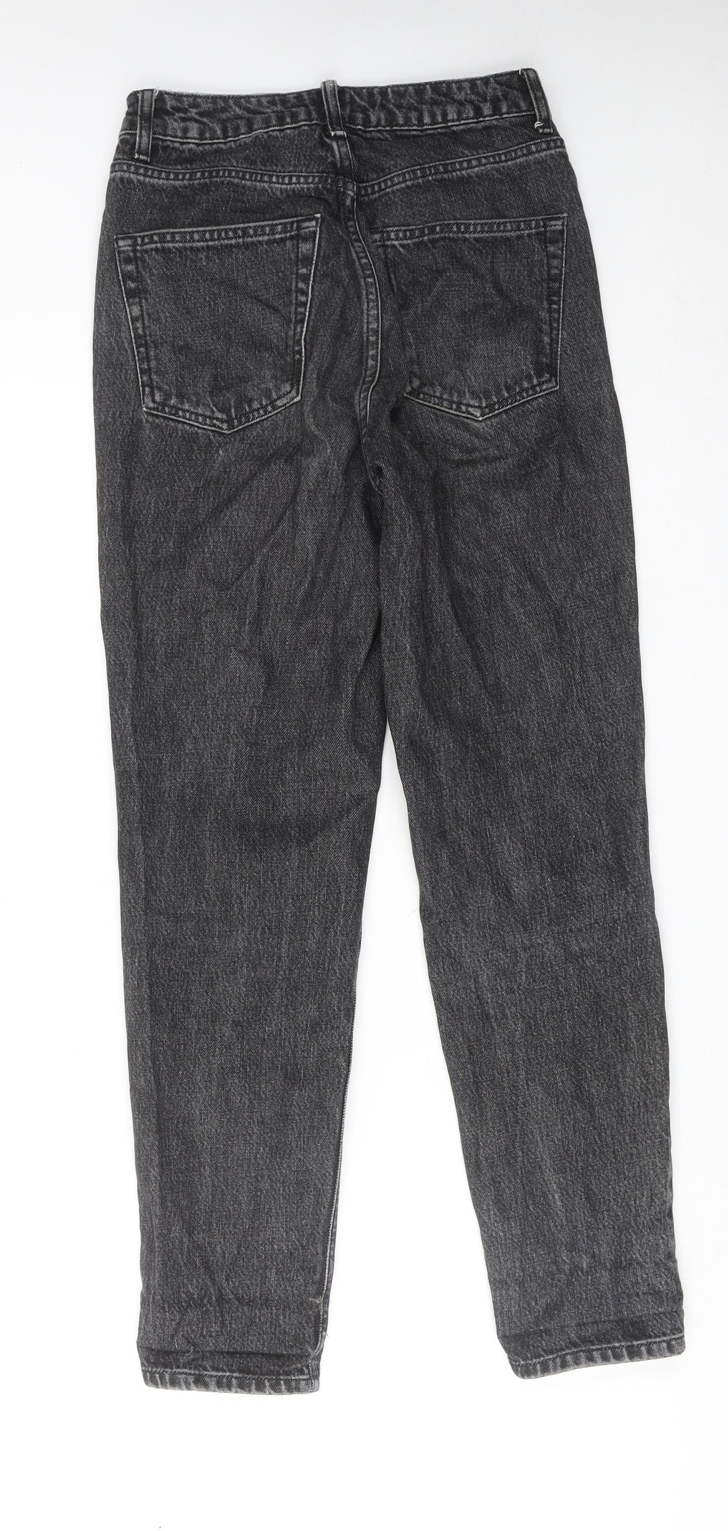 Topshop Womens Grey Cotton Mom Jeans Size 25 in L32 in Regular Zip