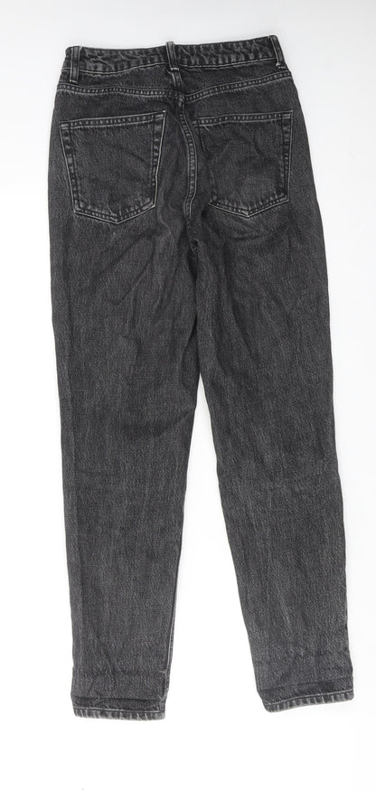 Topshop Womens Grey Cotton Mom Jeans Size 25 in L32 in Regular Zip