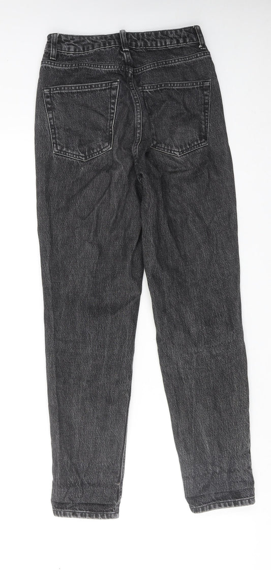 Topshop Womens Grey Cotton Mom Jeans Size 25 in L32 in Regular Zip