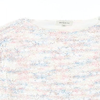BASSINI Womens Multicoloured Round Neck Polyester Pullover Jumper Size M