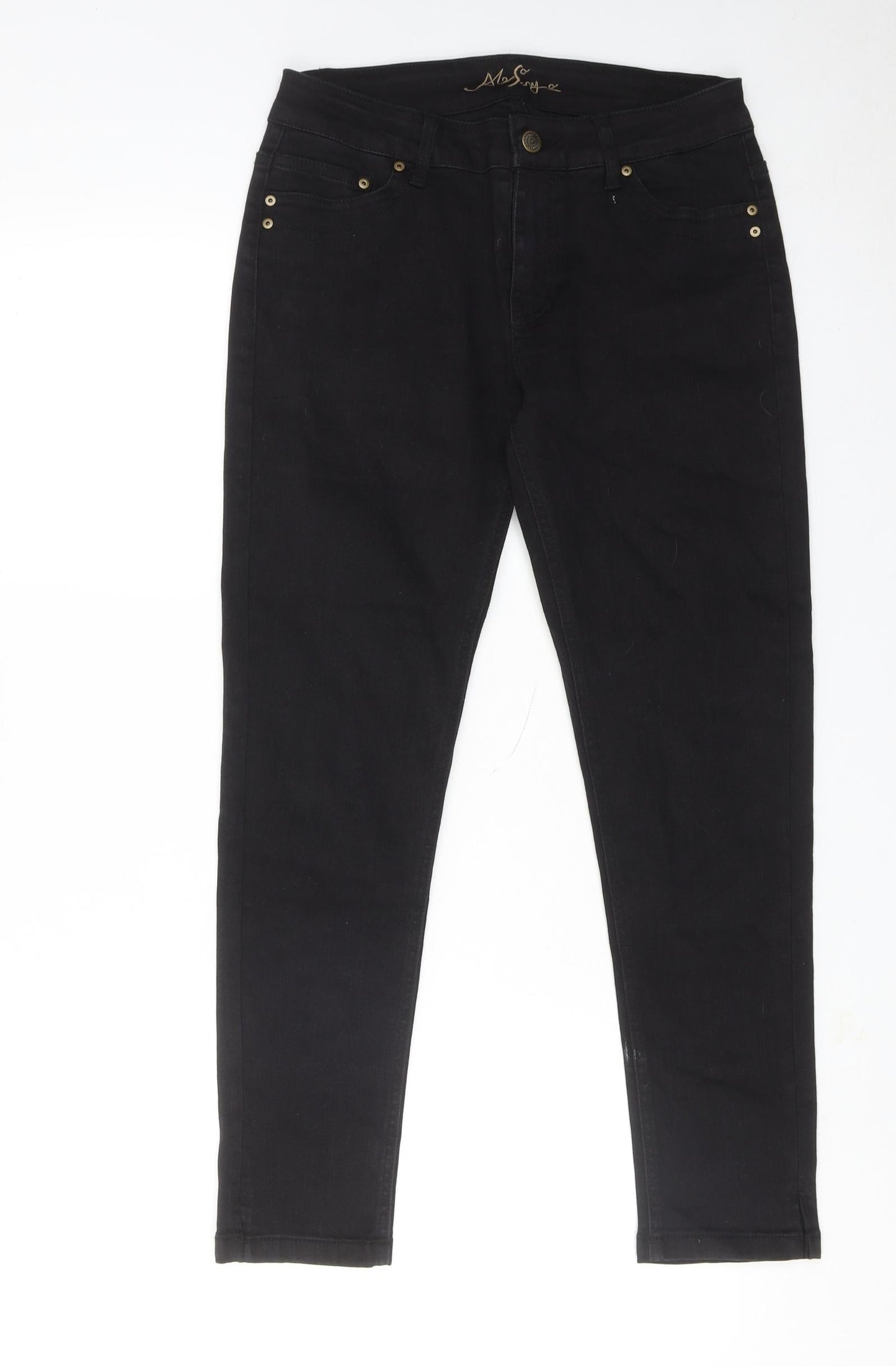 Alisa Sonya Womens Black Cotton Skinny Jeans Size 12 Regular Zip