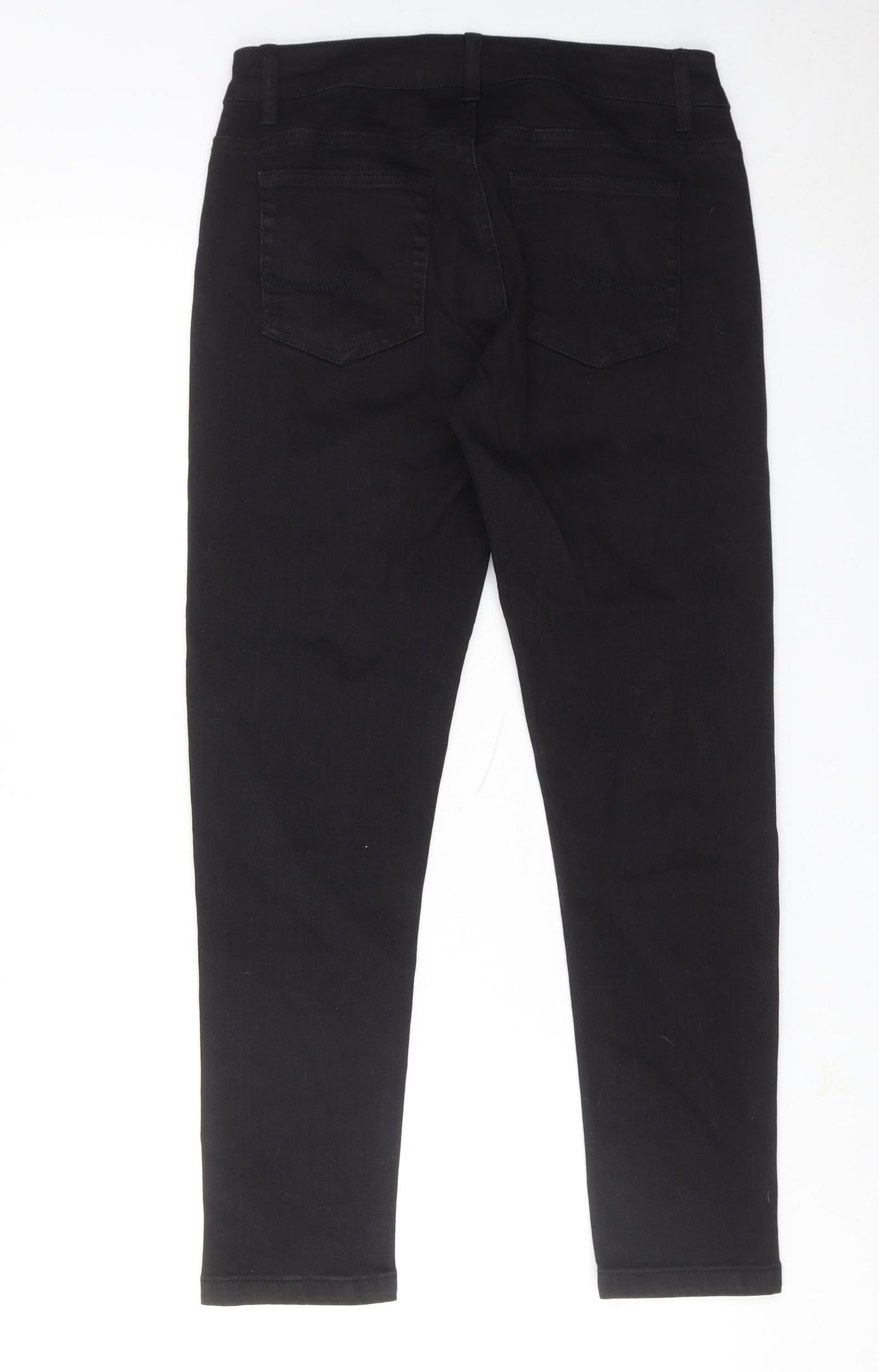 Alisa Sonya Womens Black Cotton Skinny Jeans Size 12 Regular Zip