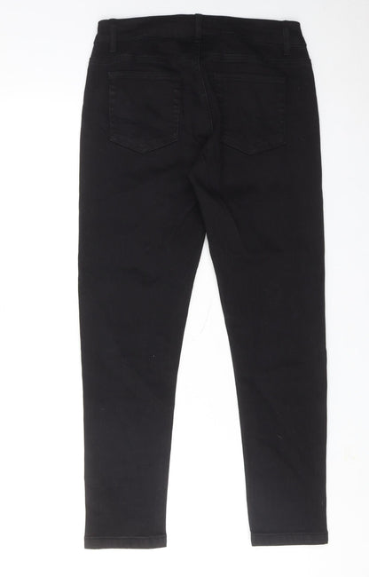 Alisa Sonya Womens Black Cotton Skinny Jeans Size 12 Regular Zip
