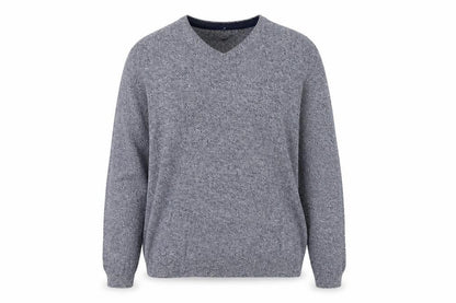 Sandstone & Co. Womens Blue V-Neck Cotton Pullover Jumper Size XL
