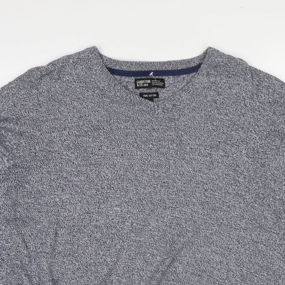 Sandstone & Co. Womens Blue V-Neck Cotton Pullover Jumper Size XL