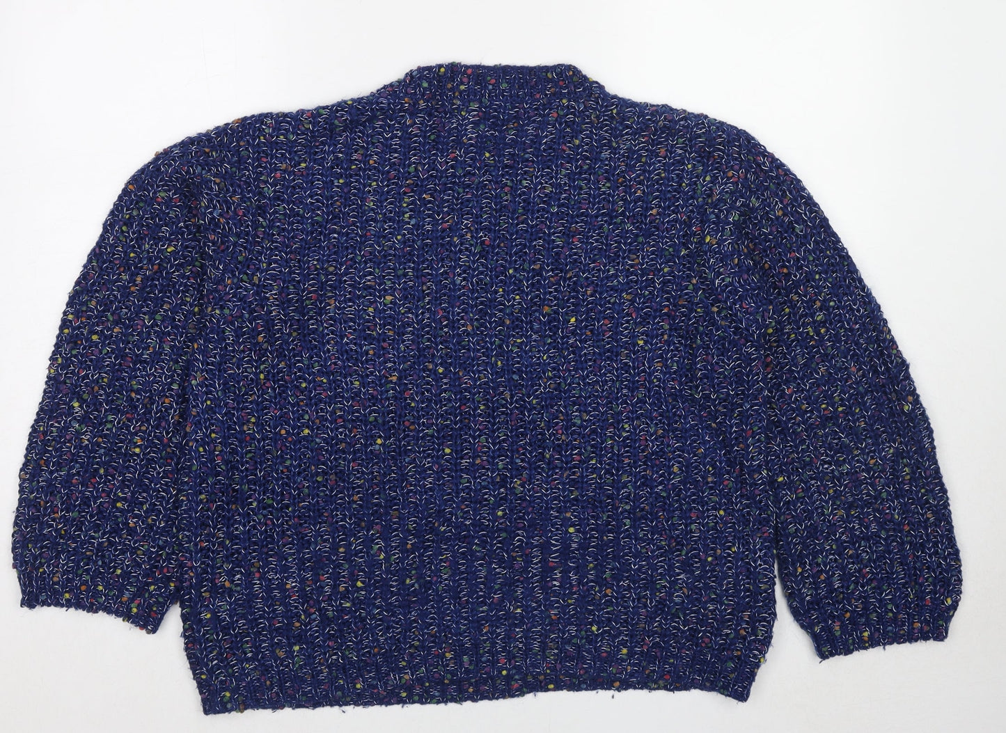 Apricot Womens Blue Round Neck Acrylic Pullover Jumper Size 14