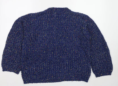 Apricot Womens Blue Round Neck Acrylic Pullover Jumper Size 14