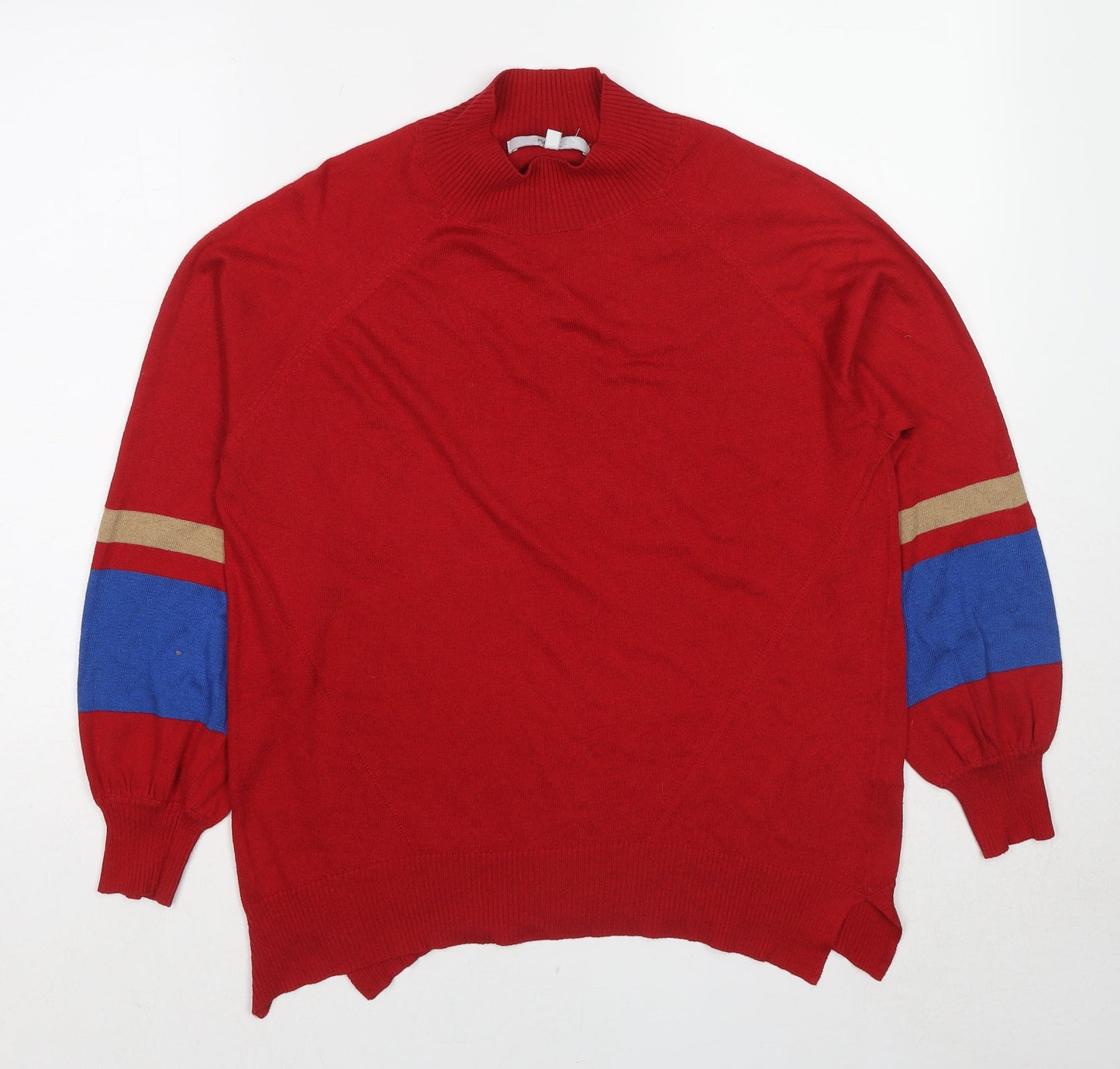 NEXT Mens Red High Neck Polyester Pullover Jumper Size S Long Sleeve